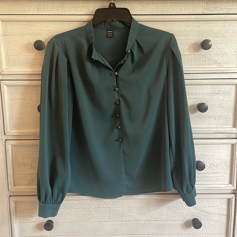 SHEIN blouse in dark green